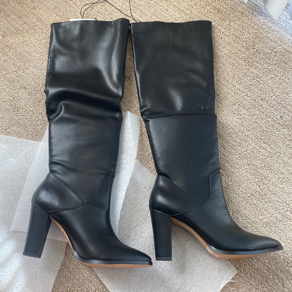Express Shoes - NWT - EXPRESS - knee high black boot heels - size 8